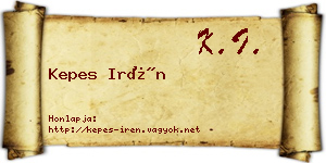 Kepes Irén névjegykártya
